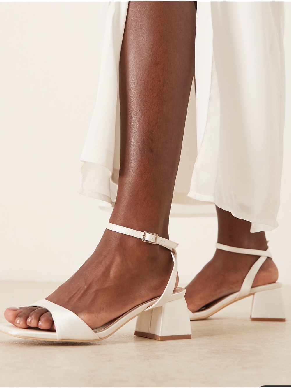 ASOS Be Mine Bridal Ammie Low Block Heel
